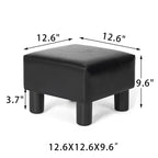 Adeco Footrest Stool Faux Leather Ottoman with Thick Upholstery