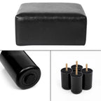 Adeco Footrest Stool Faux Leather Ottoman with Thick Upholstery