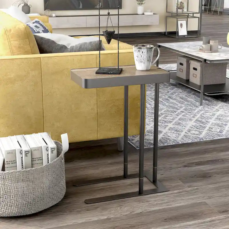 Schofield Industrial 20-inch Metal C-Shape Slide-open Top Side Table by Furniture of America