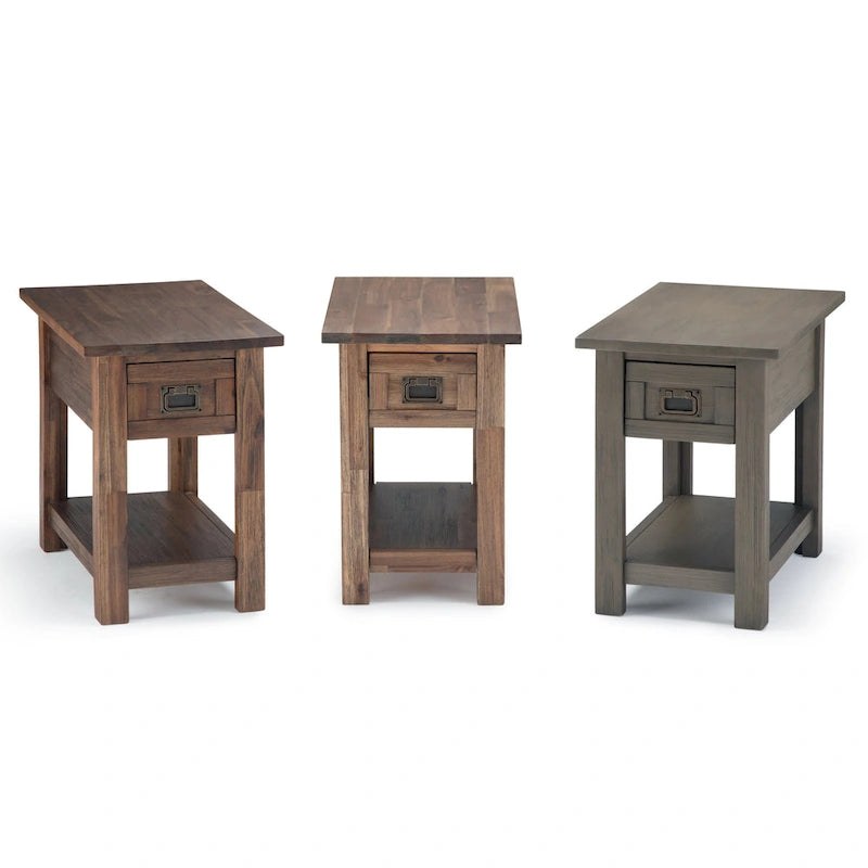 WYNDENHALL Garret SOLID ACACIA WOOD 14 inch Wide Rectangle Rustic Narrow Side Table - 14  W x 24  D x 20  H