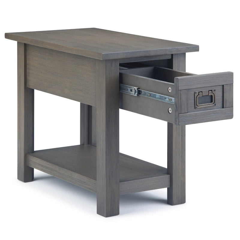 WYNDENHALL Garret SOLID ACACIA WOOD 14 inch Wide Rectangle Rustic Narrow Side Table - 14  W x 24  D x 20  H