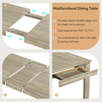 Nestfair 7-Piece Wooden Dining Table Set with 6 Chairs and 2 Drawers