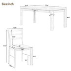 Nestfair 7-Piece Wooden Dining Table Set with 6 Chairs and 2 Drawers