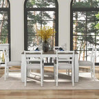 Nestfair 7-Piece Wooden Dining Table Set with 6 Chairs and 2 Drawers