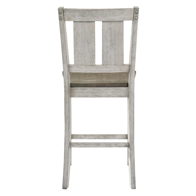 Furniture of America Theile Rustic Wood Counter Height Chairs, Set of 2