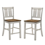Furniture of America Theile Rustic Wood Counter Height Chairs, Set of 2