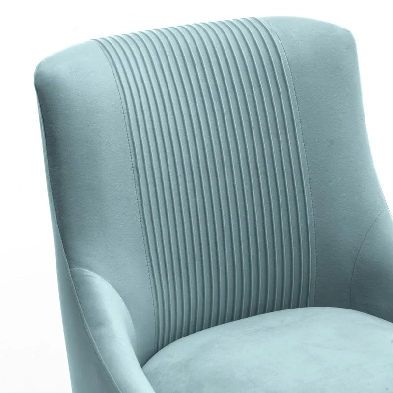 SEYNAR Modern Glam Boucle Pleated Velvet Dining Chair or Vanity Chair Set of 6 with Rear Handle