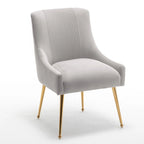 SEYNAR Modern Glam Boucle Pleated Velvet Dining Chair or Vanity Chair Set of 6 with Rear Handle