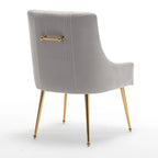 SEYNAR Modern Glam Boucle Pleated Velvet Dining Chair or Vanity Chair Set of 6 with Rear Handle