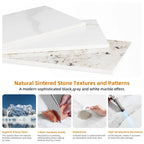 Modern Sintered Stone Marble Effect Table Top Kitchen Dining Table Square 4-Seat