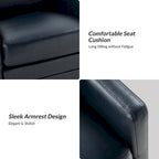 Terrance Transitional Swivel Faux Leather Barrel Chair with Metal Base Set of 2