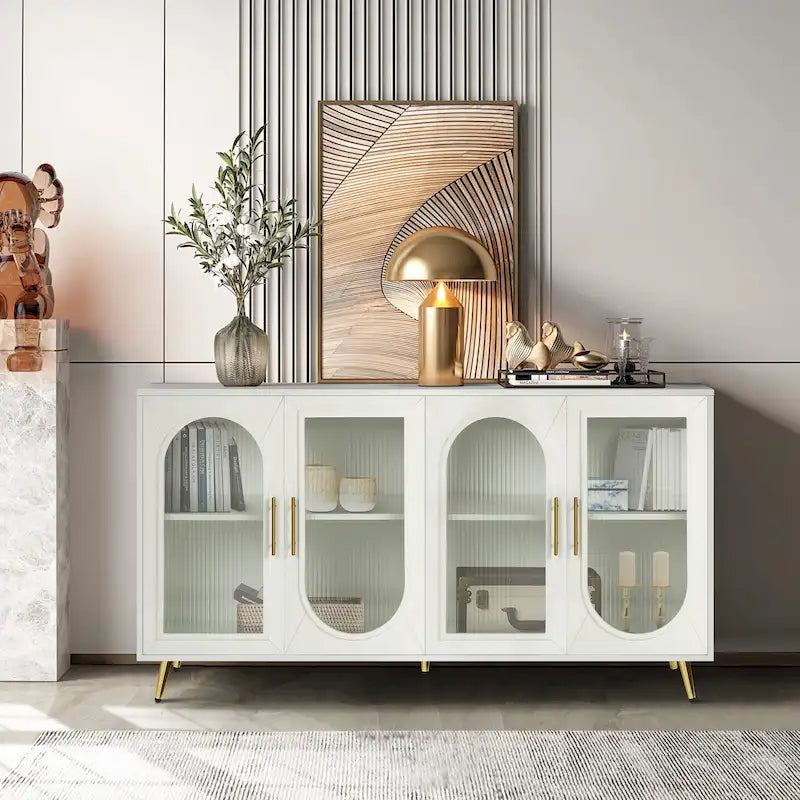 Wood Buffets Storage Cabinet with Adjustable Shelves