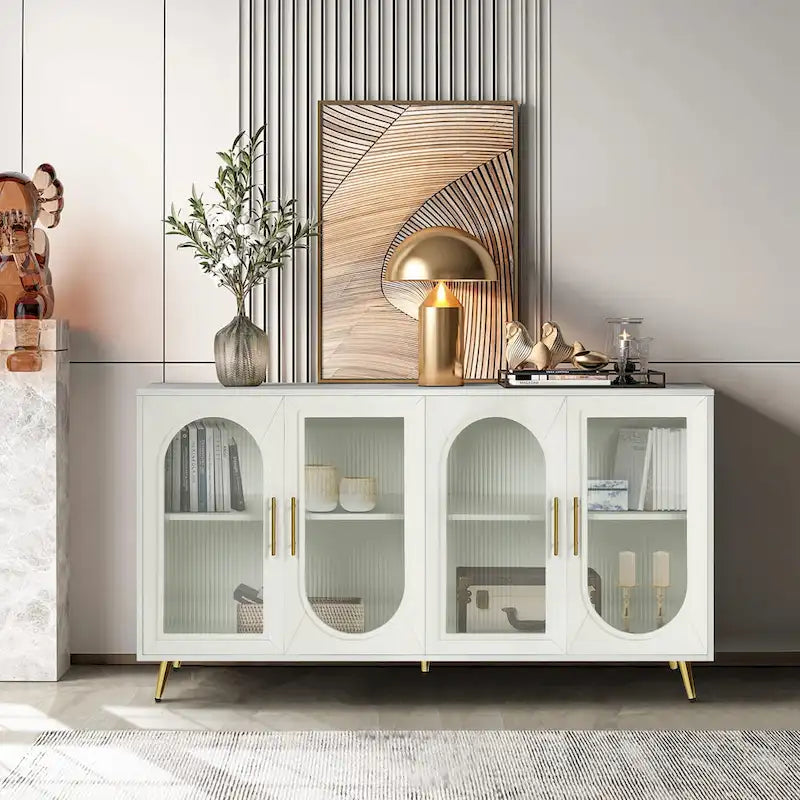 Wood Buffets Storage Cabinet with Adjustable Shelves