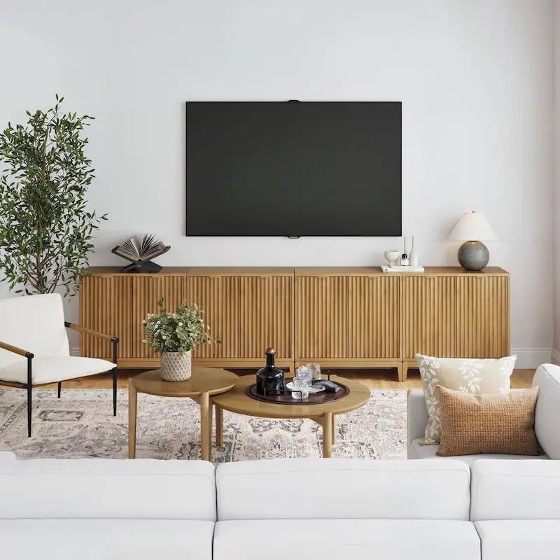 Jasper Modern Sideboard, Kitchen Storage Cabinet with Fluted Doors