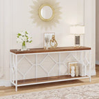 70.9 Inch Sofa Console Table with Open Storage Shelf, Industrial Narrow Extra Long Sofa Tables Entry Table Behind Couch Table