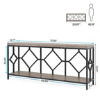 70.9 Inch Sofa Console Table with Open Storage Shelf, Industrial Narrow Extra Long Sofa Tables Entry Table Behind Couch Table