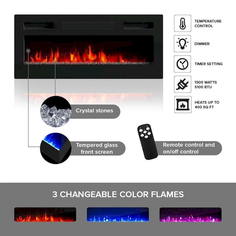 Reno 05 Electric Fireplace Modern 63  TV Stand