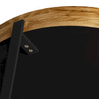 33.86  Modern Retro Splicing Wooden Round Coffee Table with Cross Legs Base