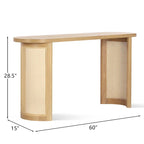 60 Solid Rattan Console Table