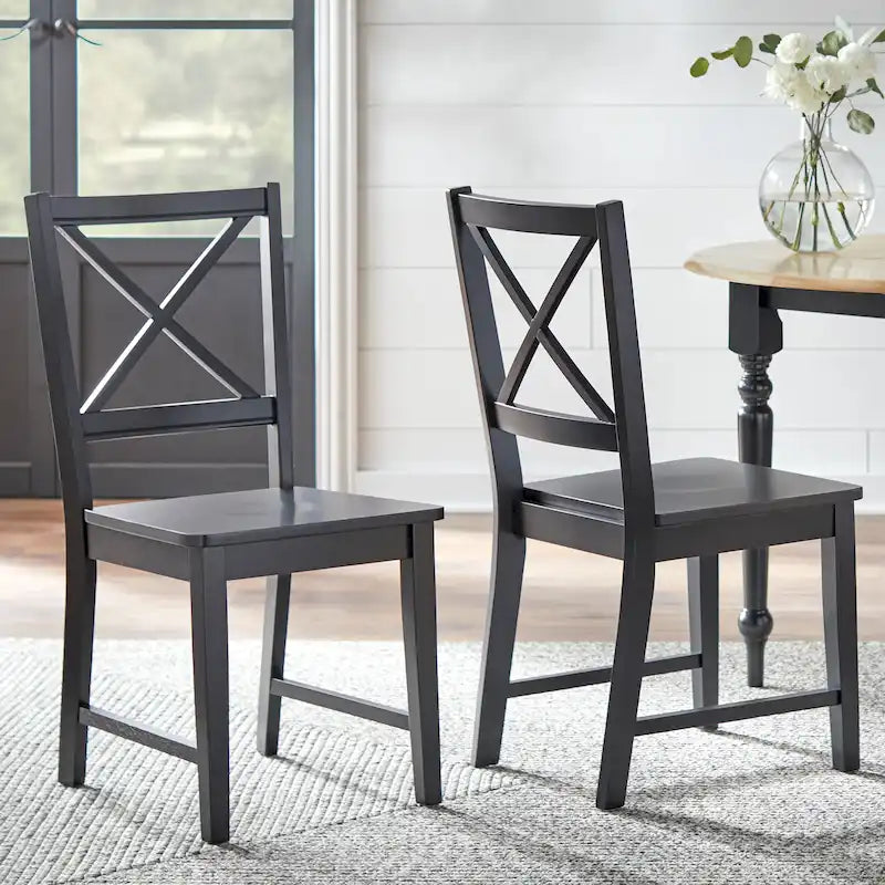 Simple Living Solid Wood Crossback Dining Chairs (Set of 2)