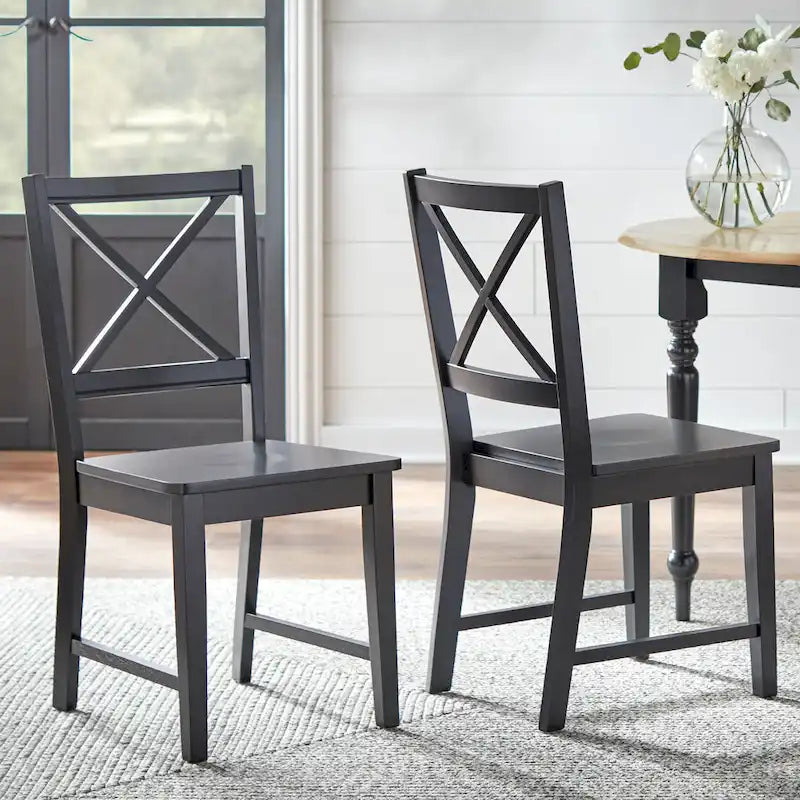 Simple Living Solid Wood Crossback Dining Chairs (Set of 2)