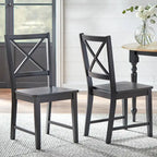 Simple Living Solid Wood Crossback Dining Chairs (Set of 2)