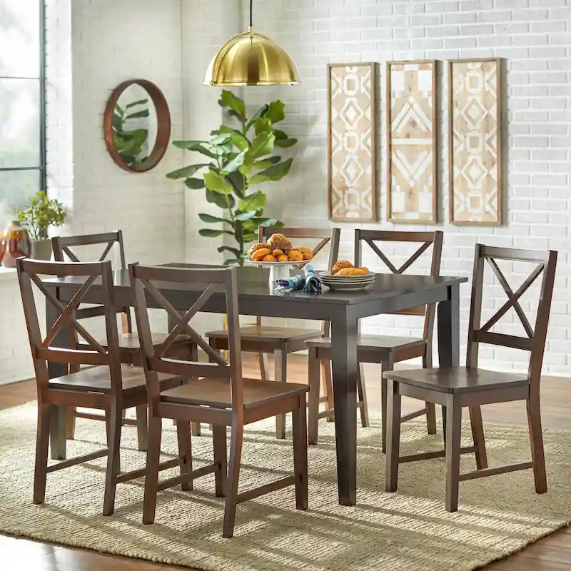 Simple Living Solid Wood Crossback Dining Chairs (Set of 2)