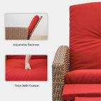 CUSchoice All-Weather Wicker Recliner with Cushion