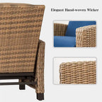 CUSchoice All-Weather Wicker Recliner with Cushion