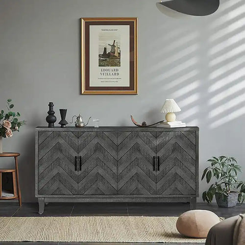 4 Door Wooden Cabinets for Living Room Dining Room Bedroom