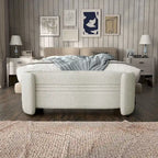 DH BASIC Pressice Contemporary Boucle Storage Bench for Bedroom Entryway by Denhour