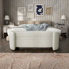 DH BASIC Pressice Contemporary Boucle Storage Bench for Bedroom Entryway by Denhour