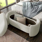 DH BASIC Pressice Contemporary Boucle Storage Bench for Bedroom Entryway by Denhour