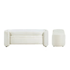 DH BASIC Pressice Contemporary Boucle Storage Bench for Bedroom Entryway by Denhour
