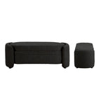 DH BASIC Pressice Contemporary Boucle Storage Bench for Bedroom Entryway by Denhour
