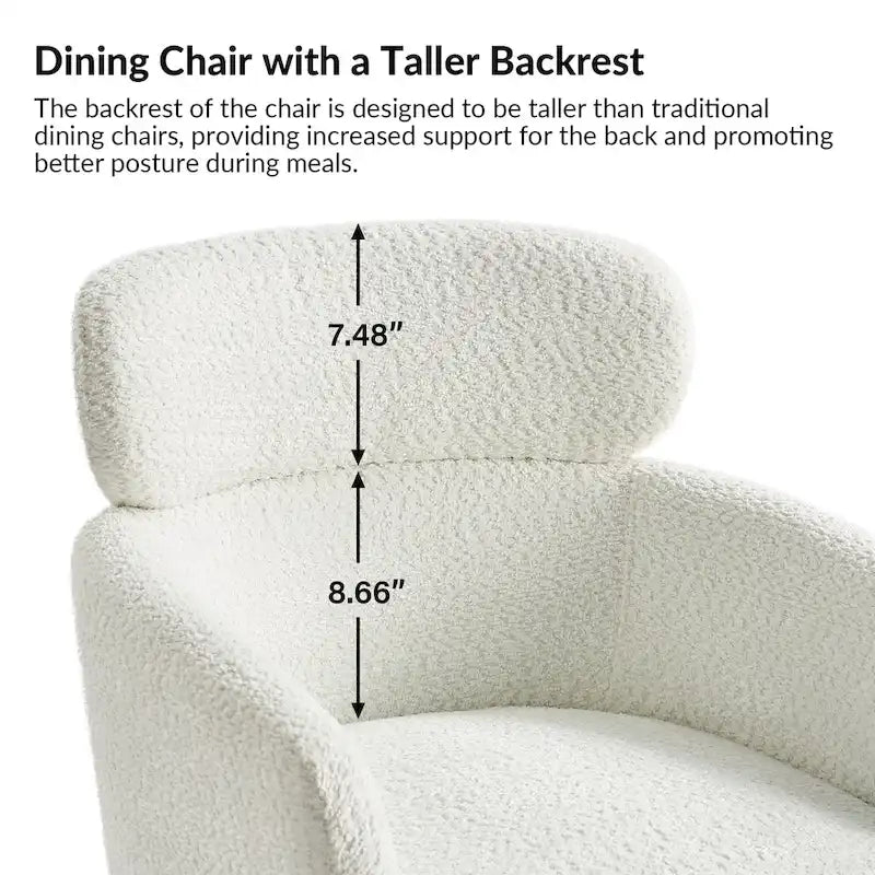Amos Modern Boucle Dining Chair with Adjustment Feet by HULALA HOME