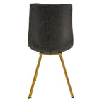 Leather Dining Chair Set of 4 With Gold Metal Legs Modern Accent Side Chair