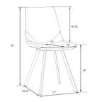 Leather Dining Chair Set of 4 With Gold Metal Legs Modern Accent Side Chair