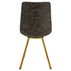 Leather Dining Chair Set of 4 With Gold Metal Legs Modern Accent Side Chair