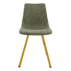Leather Dining Chair Set of 4 With Gold Metal Legs Modern Accent Side Chair