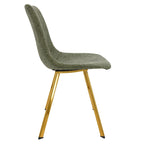 Leather Dining Chair Set of 4 With Gold Metal Legs Modern Accent Side Chair