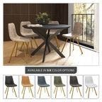 Leather Dining Chair Set of 4 With Gold Metal Legs Modern Accent Side Chair