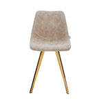 Leather Dining Chair Set of 4 With Gold Metal Legs Modern Accent Side Chair