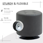 HOMCOM 360-deg Swivel Foot Stool Round PU Ottoman with Thick Sponge Padding and Solid Steel Base