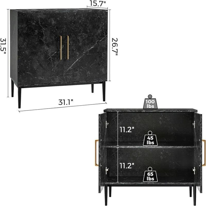 Modern Buffet Cabinet - 15.7D x 31.1W x 31.5H