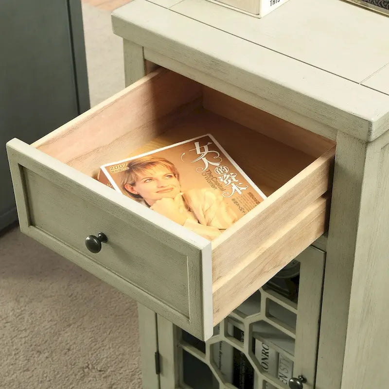 Emma Transitional 18-inch Solid Wood 1-Drawer Side Table by Furniture of America