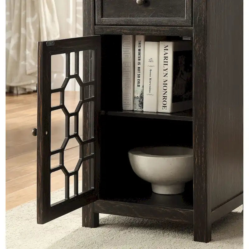 Emma Transitional 18-inch Solid Wood 1-Drawer Side Table by Furniture of America