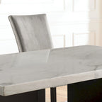 Cots Transitional Light Grey 7-Piece Marble Top Dining Set by Furniture of America