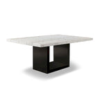 Cots Transitional Light Grey 7-Piece Marble Top Dining Set by Furniture of America