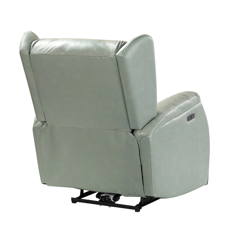 Eliseo Genuine Leather Power Recliner with USB Port and Wingback Design